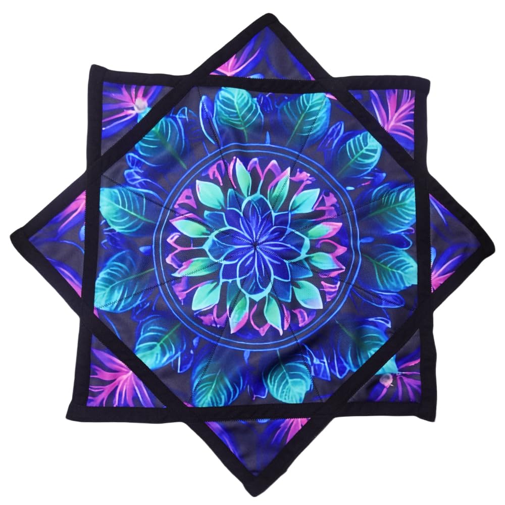 Photo 1 of BVCY Flow Star Beginners Spinning Cloth Easy to Rotate Juggling and Skill Toy Dapo Star Fingertip Rotating Blue Mandala (R02-Style4)
