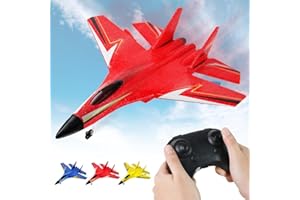 EPJJi Remote Control Wireless Airplane Toy, 2025 New Gravity Gliders Airplane with Night Lights, Foam RC Fighter Plane Remote Control Airplane Toy Rc Planes for Age 8-12 Beginner (Red)
