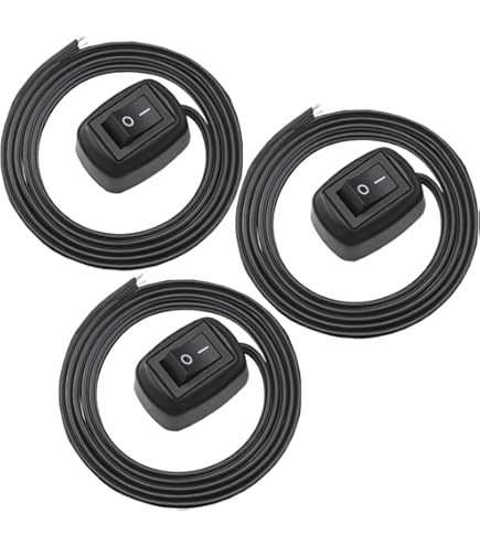 DAOKAI Car DIY Switches - 12V Water Drop Shape Surface Mount Rocker Switches, 23in Cable, 4-Pack For Lights & Accessories