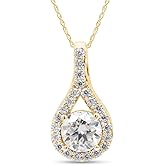 SAVEARTH DIAMONDS Moissanite Pendant Necklace 1.5CT 18K Gold Plated silver D Color Ideal Cut Diamond Necklace for Women