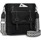 RAINSMORE Crossbody Bag for Women, Waterproof Leather Crossbody Purses Lightweight Handbags Shoulder Bag Travel Purse