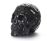Skullis 2.0" Hot Lava Stone Crystal Skull, Hand