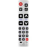 Universal Remote Control A-TV2 Big Button Commander Compatible with Sony TV | fit for Westinghouse Toshiba Sansui Haier Konka Hisense Panasonic TCL Sharp Philips Insignia Dynex Element Emerson Funai TV