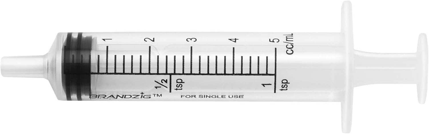 5ml Oral Syringes - 100 Pack – Luer Slip Tip, No Needle, Individually Blister Packed - Medicine Administration for Infants, Toddlers and Small Pets (No Cover): Health & Personal Care