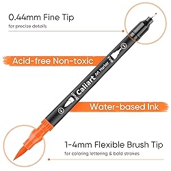 Caliart 34 Double Tip Brush Pens Art