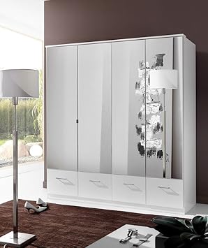 Germanicatm Image 4 Door Mirrored Bedroom Wardrobe Drawer Storage