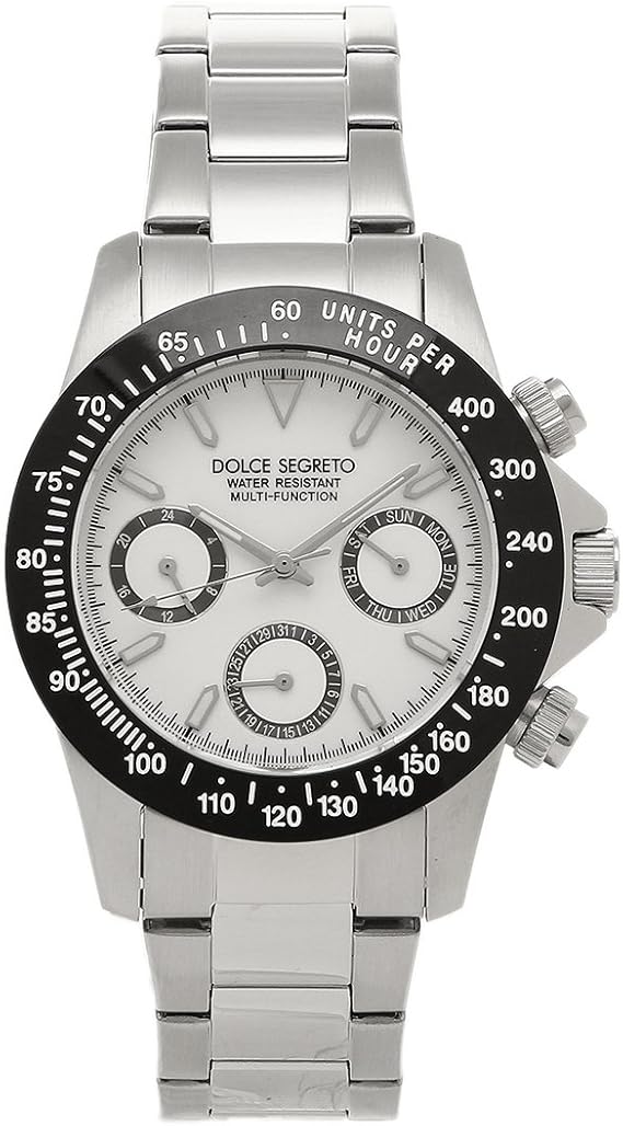 Amazon ドルチェセグレート 腕時計 メンズ Dolce Segreto Mcg100nwh ホワイト ブラック シルバー 並行輸入品 メンズ腕時計 腕時計 通販