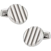 Cuff-Daddy Grooved Solid Stainless Steel Cufflinks with Presentation Box