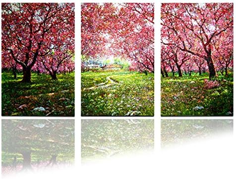 Colorful cherry forest Frameless paintings canvas modern art of three pieces，canvas prints，painting canvas panels , wall decal