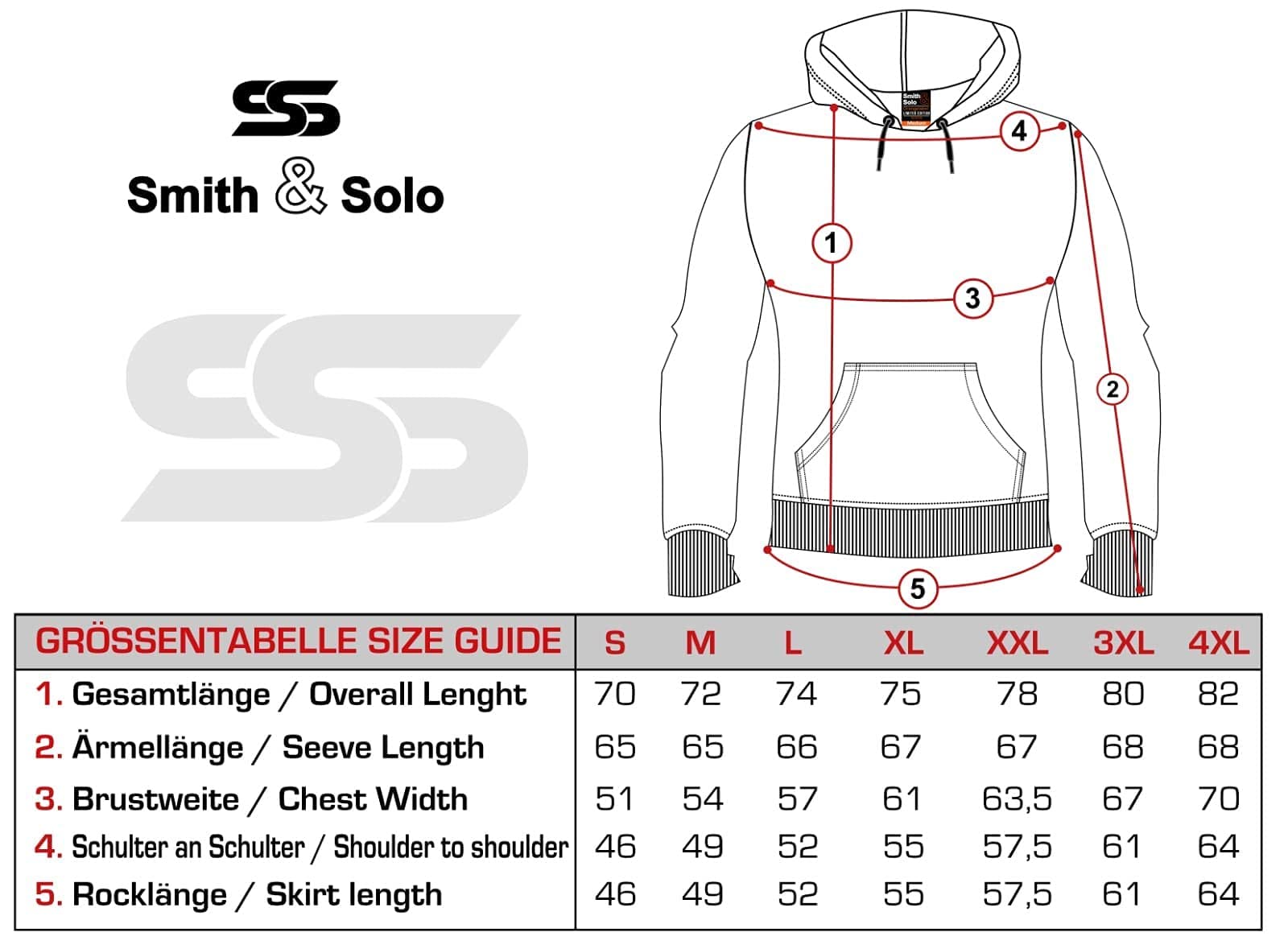 Smith & Solo Herren Kapuzenpullover – Sweatshirt Pullover Rundhals – Langarm – Slim – Fit – Training – Hoodie – Pulli – Hochwertige Baumwollmischung Männer, Graukapuze, L 6