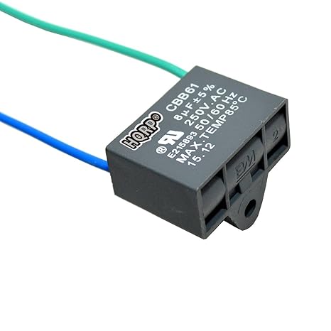 Hqrp 2 Wire Cbb61 Capacitor For Hampton Bay Ceiling Fan 8uf Hqrp