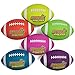 Atomic Athletics 6 Pack of Neon Rubber Playground Footballs – Youth Size 7, 10.5