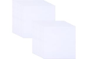 20PCS 10x10 Inch White Fabric Squares Precut Quilting Cotton Fabric Squares Bundle Layer Cakes Quilt Material for DIY Craft S