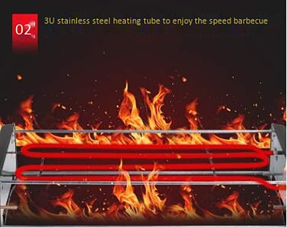 review WYQ Smoke-Free Electric Grill, Korean Household Non-Stick Electric Grill, Barbecue Machine, Stainless Steel/Black, 4 Grill Spoons