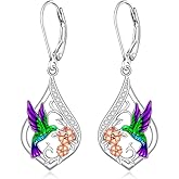 Hummingbird Earrings for Women Dangle Hummingbird Earrings Sterling Silver Gifts Bird Jewelry Valentines Mothers Day Christmas Birthday