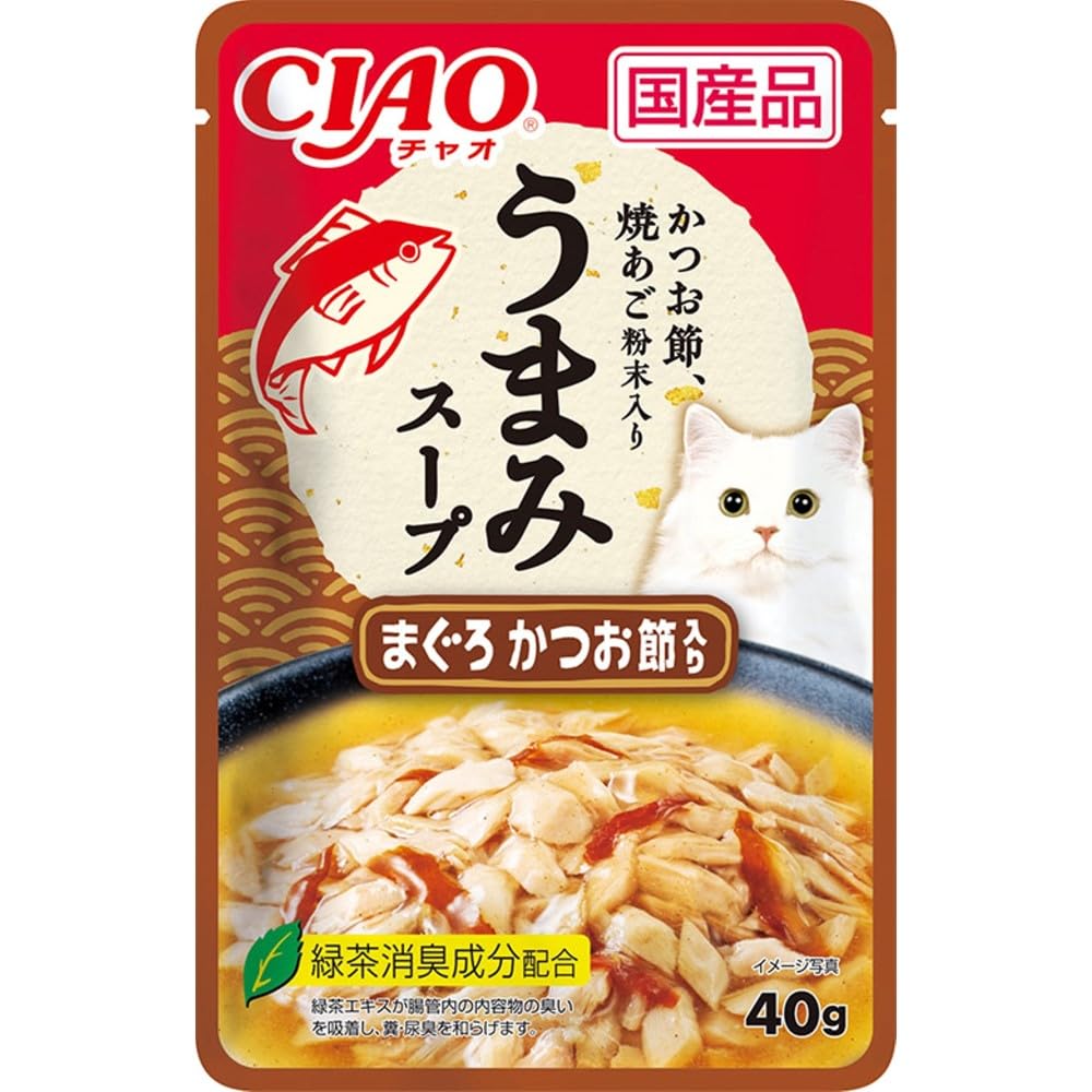 チャオ (CIAO) キャットフード 旨みスープパウチ まぐろ かつお節入り 40g商品画像