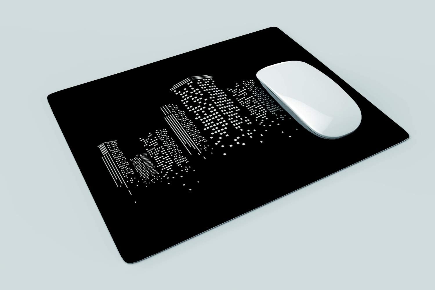 Yeuss Creative City Mouse Pad Rectangular Non-Slip Mousepad, Black And White Minimalist Art Cityscape Gaming Mouse Pads, Black And White,200mm x 240mm - Image 4