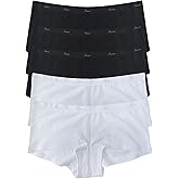 Iausie Womens Organic Cotton Boyshort Panties Underwear Teen Girls Sporty Boxer Briefs with Elastic Waistband