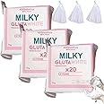 Gluta Milk Soap, 70g Glutamilk 𝐖𝐡𝐢𝐭𝐞𝐧𝐢𝐧𝐠 Soap, Glutamilk Bar Soap, Charkush Beauty Glutamilk Soap Bar Premium 𝐁𝐫𝐢𝐠𝐡𝐭𝐞𝐧𝐢𝐧𝐠 Soap, Gluta Milk Bar Soap for Face & Body (3pcs)