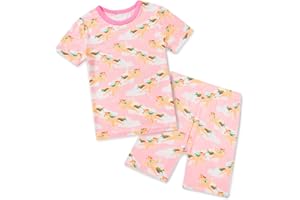 babee Reshinee Bamboo Viscose Toddler Girls Kids Pajama Sets Short Summer Cool Snug fit Sleepwear Pjs 2pcs Set