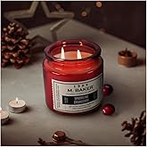 Colonial Candle Sparkling Cranberry Scented Candle, 2-Wick Natural Soy Blend Wax Candle Infused with Essential Oils, 14 oz Apothecary Glass Jar Candle - Made in The USA