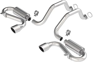 BORLA 140017 Cat-Back Perf. Exhaust Sys. for 1997-2004 Chevrolet Corvette (C5) 5.7L V8 & Z06 (C5) V8 5.7L T-304 SS S-Type Classic Dual Center Rear Exit Single 4.5" Rnd. Polished T-304 Tips Each Side
