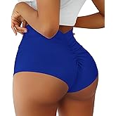 Women's Booty Shorts-High Waist V Back Yoga Shorts- Spandex Dance Hot Pants Butt Lifting Rave Bottoms