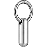 Titanium Keychain Pill Holder, Small Waterproof Pill Case Container w/Convenient Carabiner Clip, High-Grade Mini Metal Medici