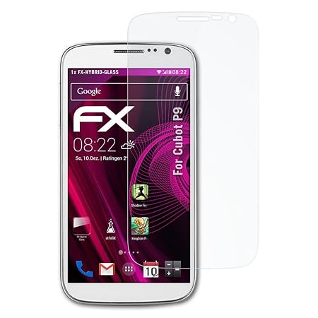 atFolix Glasfolie kompatibel mit Cubot P9 Panzerfolie, 9H Hybrid-Glass FX Schutzpanzer Folie