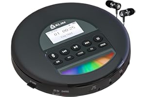 KLIM Nomad Portable CD Player Discman with Long-Lasting Battery - with Headphones - Radio FM - Compatible MP3 CD Player Porta