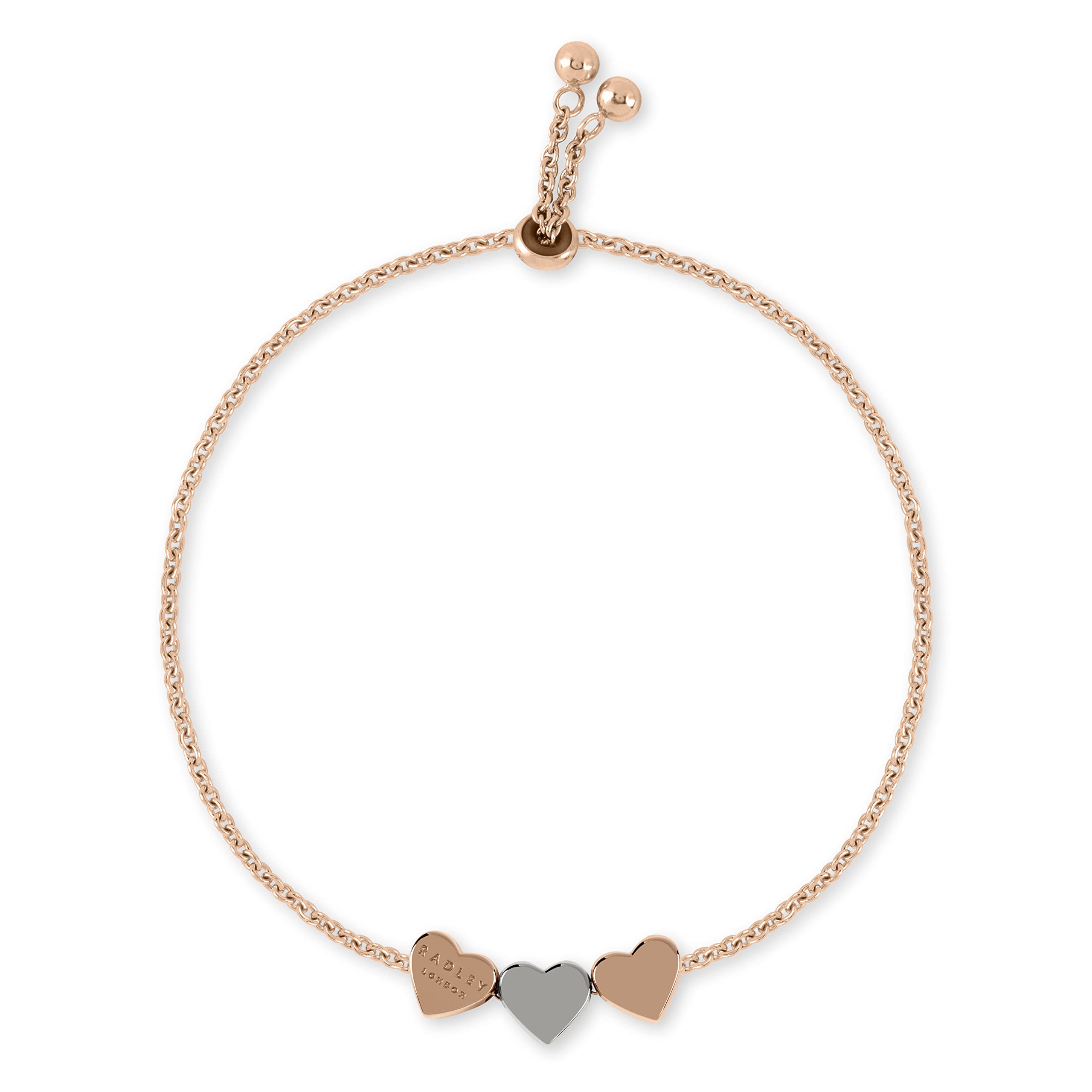 RADLEY Hello Love Ladies 18ct Rose Gold Plated Silver Adjustable Bracelet RYJ3096S-CARD, One Size
