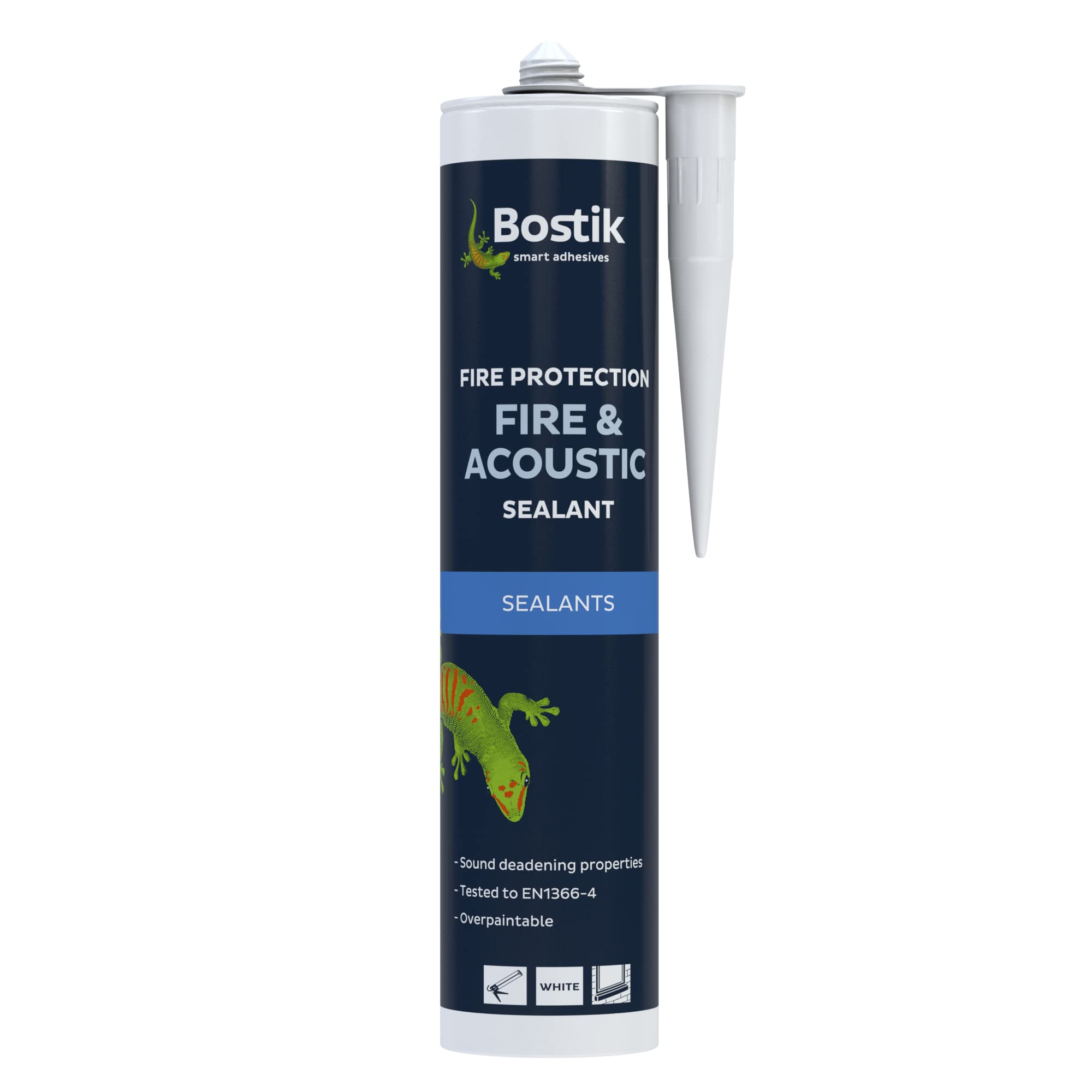 Bostik Fire & Acoustic Sealant White - 290ml - Up to 4 Hours of Fire Resistance - Sound Deadening Properties