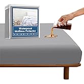 SPRINGSPIRIT Full Size Waterproof Mattress Protector, Full Mattress Cover Pad Waterproof with Deep Pocket up to 14’’, Bed Fitted Sheet, Gray Color