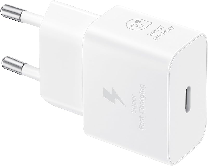 Cargador USB C, Adaptador de Corriente 25 W Ultra rápido, Carga rápida, Samsung Cargador Original, sin Cable, Color Blanco — foto 3 de 7