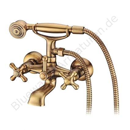 Bluewater Retro Bath Tap With Hand Shower Alt Gold Ret Bwn 020
