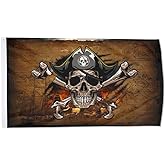 Cayyon Pirate Flag Jolly Roger Skull With Crossbones Flag Banner Outdoor Indoor Decoration Flag 3x5Feet Double Stitched Polyester with Brass Grommets