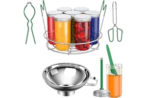 7Pcs Canning Kit Jar Lifters, Stainless Canning Starter Kit with Pot Rack, Canning Tongs Canning Rack Canning Magnetic Lid Li