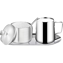Ensemble Sucrier Et Crémier En Inox 304 - Avec Couvercle Et Cuillère, Design Élégant Pour Café, Bar, Cadeau (Doré) - 2