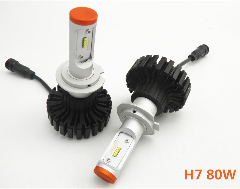 Auto Led Headlight Bulbs 6000lm H7 80W 6000K Cool white phillips--(One set)