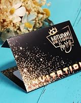 Yiran 16x Black Gold Birthday Party Invitations - Eco-Friendly Design view 2