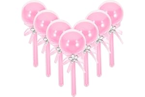 BESTonZON 12PCS Baby Rattle Candy Container - Fillable Baby Shower Party Favors with Bow Crystal - Lollipop Shaped Plastic Candy Bottle for Baby Shower Party (5.50X2.36X2.36in)