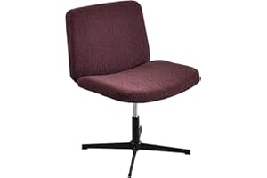 NILUOH Vanity Chair Cover-Soft Fit Criss Cross Chair Cover, Elastic Armless Chair Slipcover for Office Desk Dorm Chair, Mid Back Wide Seat Cover