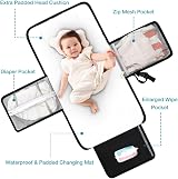 Lekebaby Portable Nappy Changing Mat with Wipe-Pocket Head Cushion Quilting view 3