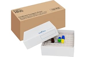 CryoKing 2 Inch Height 81-well Lab Freezer Boxes Superior Cardboard Vial Storage Boxes, White, Case of 100