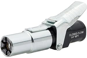 LockNFlate Locking Air Chuck - Six Steel Jaws Lock onto Any tire Valve - Won't Leak or pop Off - Rated to 150 PSI - Closed Flow