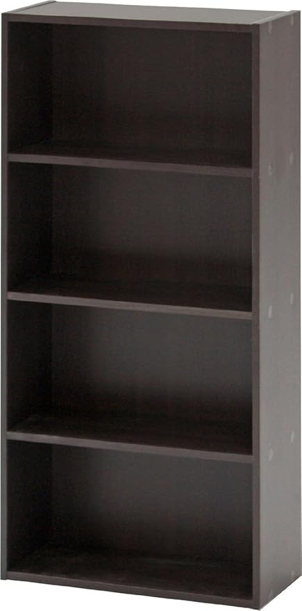 Amazon 幅42cm 薄型 カラーボックス 4段ボックス 本棚 ブラウン カラーボックス オンライン通販