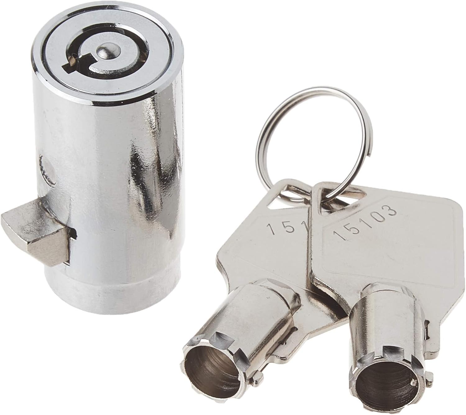 FJM Security MEI2501 Vending Machine Lock with High Security Tubular Keyway and Chrome Finish