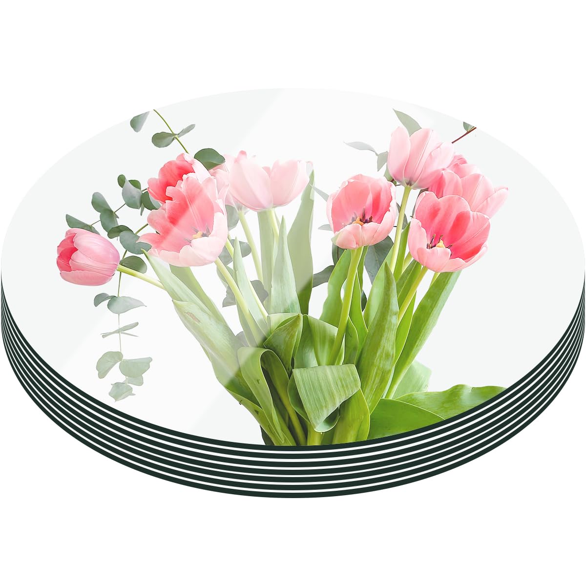 Photo 1 of 12" 12PCS Round Mirrors for Centerpieces, Circle Mirror Centerpieces for Tables, Acrylic Mirror Tiles for Wall Table Wedding Centerpieces Mirror Plates for Candle Birthday Decorations DIY Craft