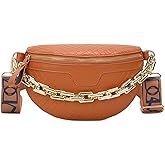 Thick Chain Women's Fanny Pack Plaid leather Waist Bag Shoulder Crossbody Chest Bags Luxury Designer Handbags Female Belt Bag