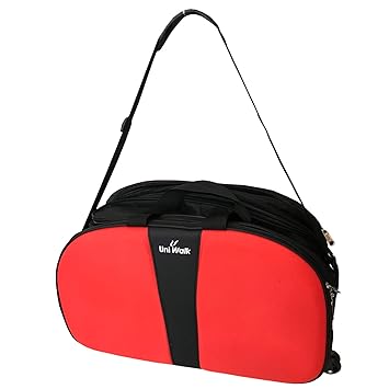 SAISAN Travel Duffel Bag, Lightweight Waterproof Luggage, Trolley Bag with Roller Wheels -Black + Orange Size : Lxbxh (18 x 9 x 11)